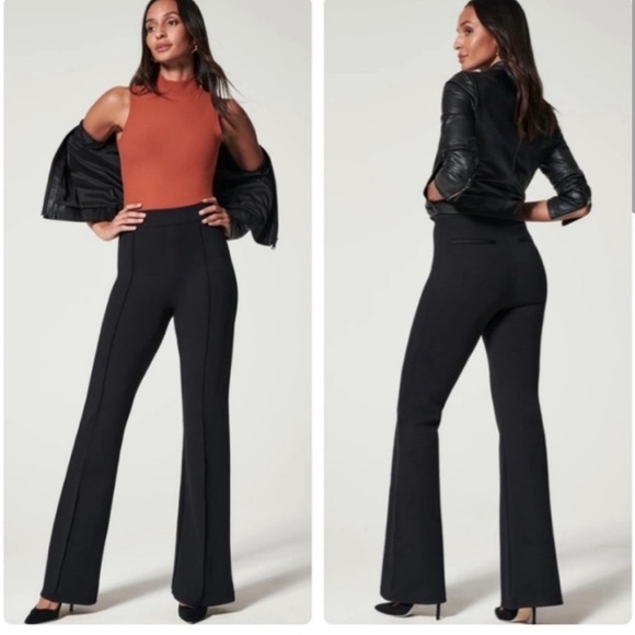 SPANX The‎ Perfect Pant High Rise Flare Black 20252 Sz 1X Petite Plus - Picture 1 of 6